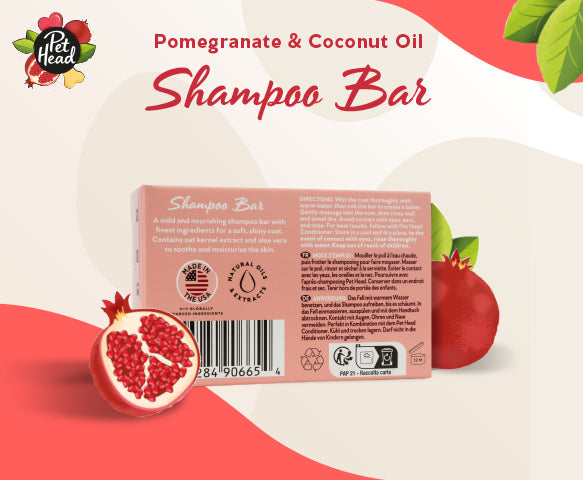 Pet Head Natural Pomegranate 3-in-1 Cleansing, Hydrating and Nourishing Shampoo Bar