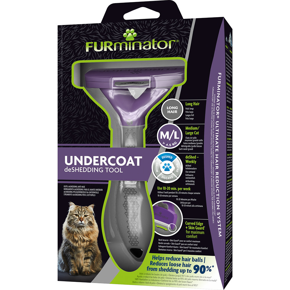 FURminator Undercoat Deshedding Tool – Long Haired Cats, Available in Two Sizes