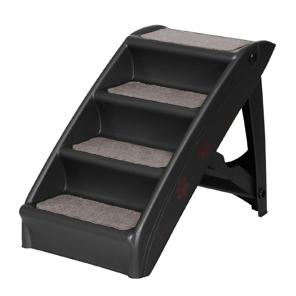 Portable Foldable Dog Steps For Accessing Bed, Sofa, Car - Black
