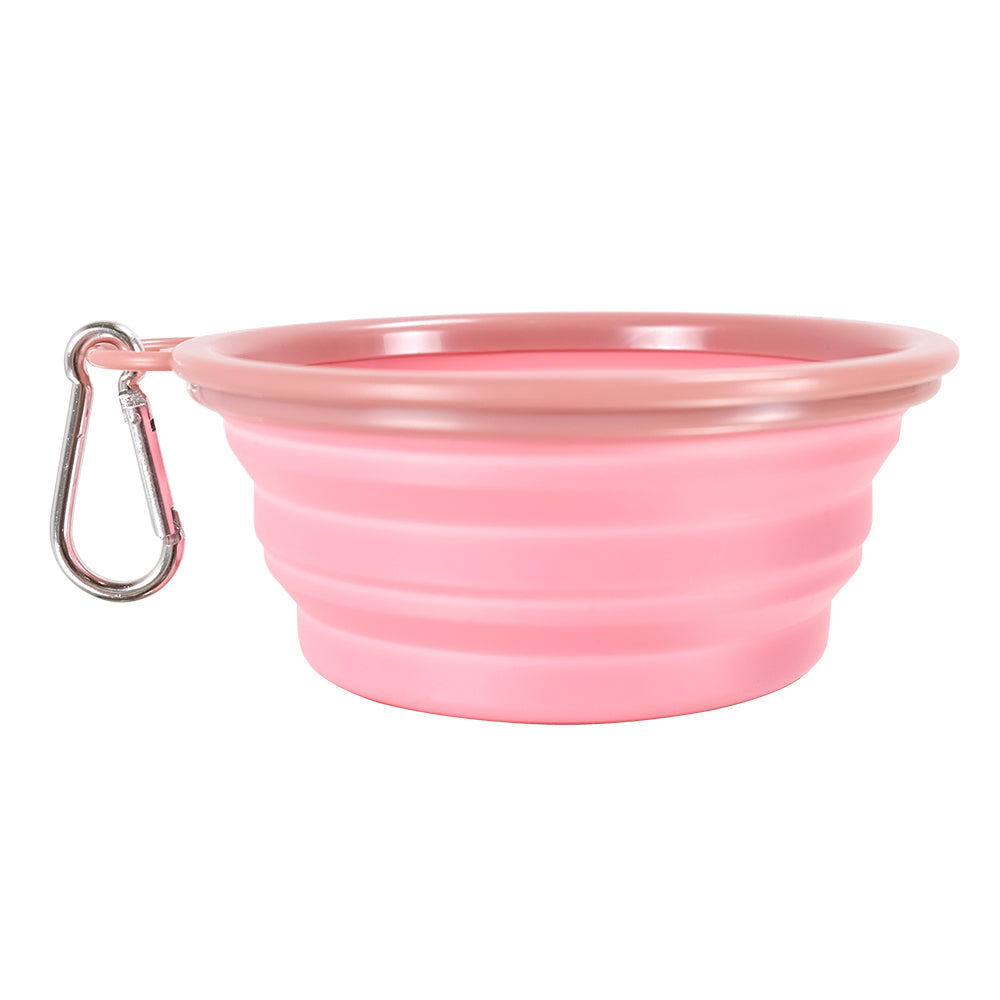 Quick Bite Collapsible Travel Pet Bowl - Pink