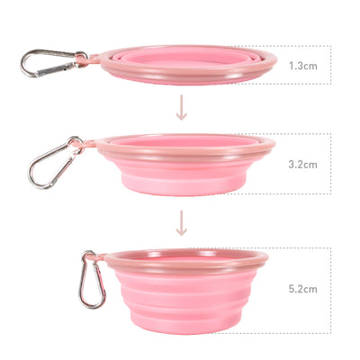 Quick Bite Collapsible Travel Pet Bowl - Pink