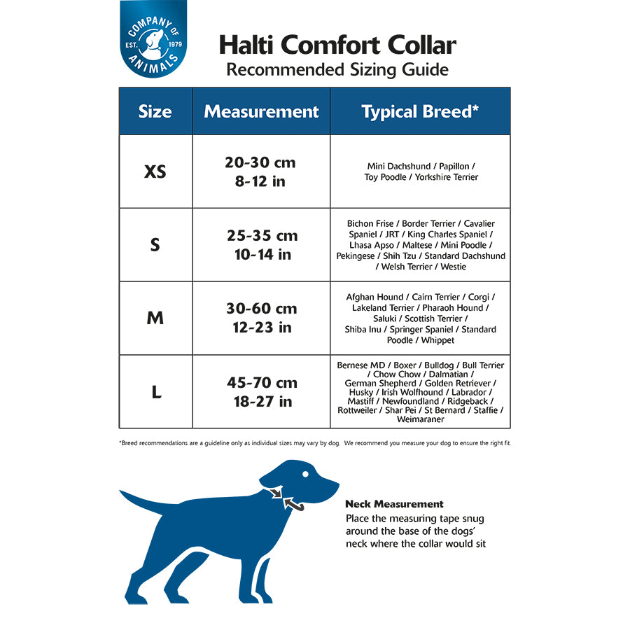Company of Animals Quality Comfort Collar by Halti in Various Sizes – Black