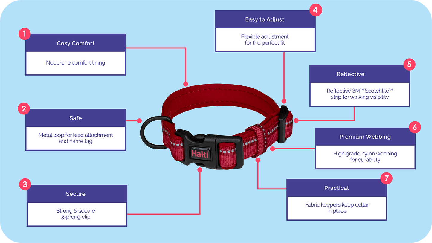 Company of Animals Quality Comfort Collar by Halti in Various Sizes – Red