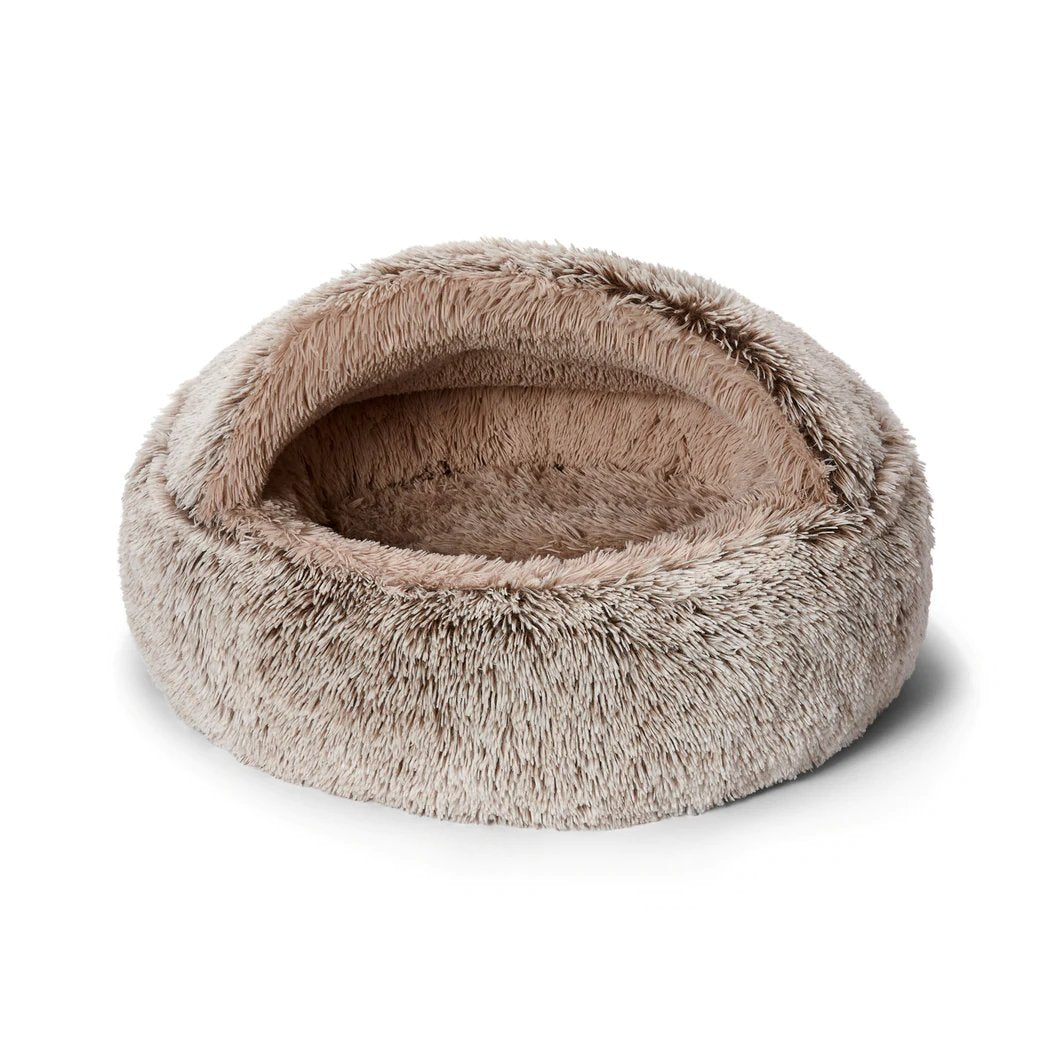 Snooza Luxurious Hoodie Cuddler Pet Bed in Mink - Calming & Comforting - Three Sizes