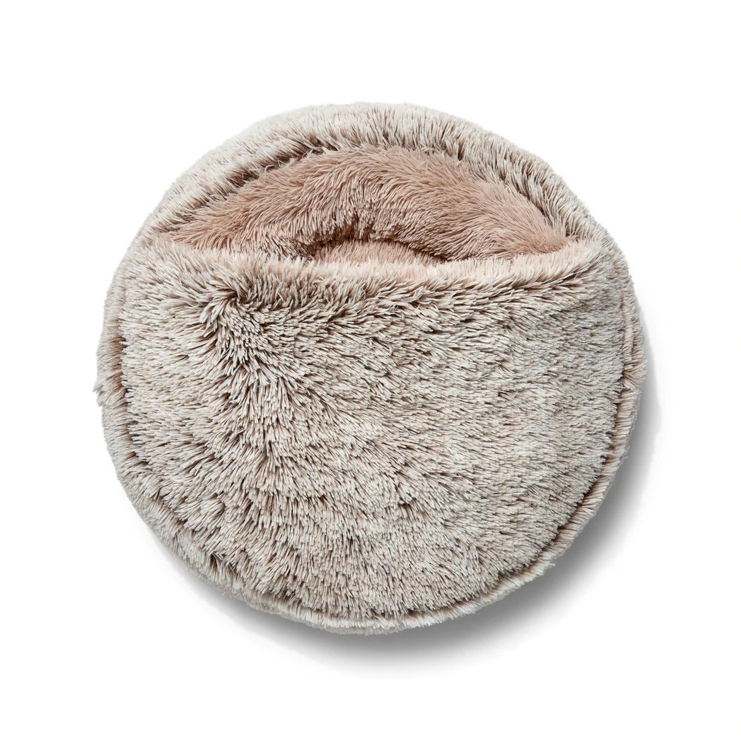 Snooza Luxurious Hoodie Cuddler Pet Bed in Mink - Calming & Comforting - Three Sizes