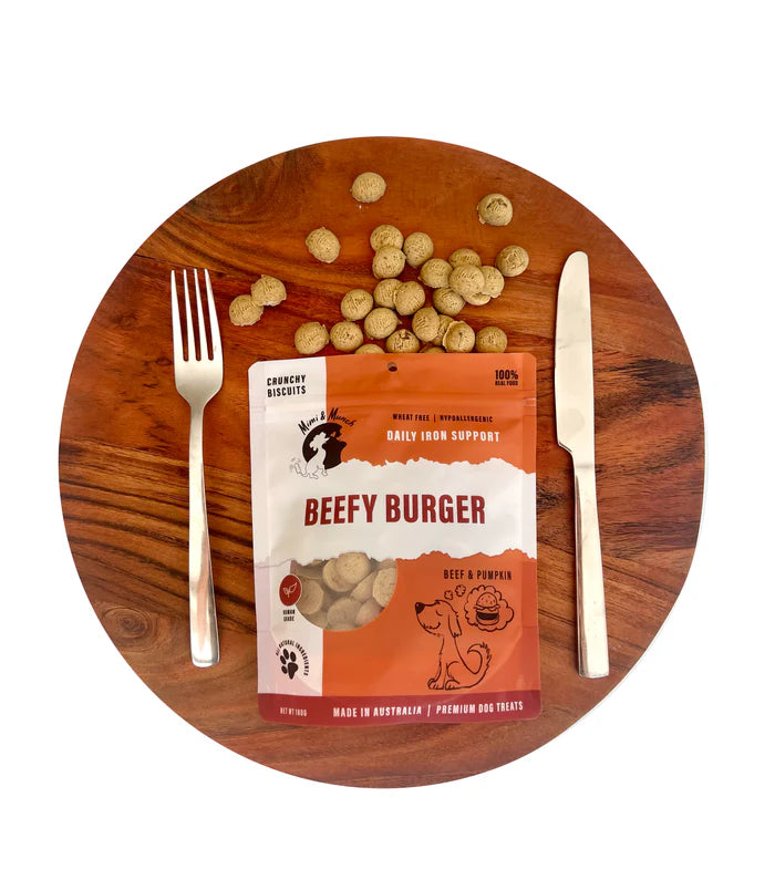 Beefy Burger Natural Dog Treats 180g