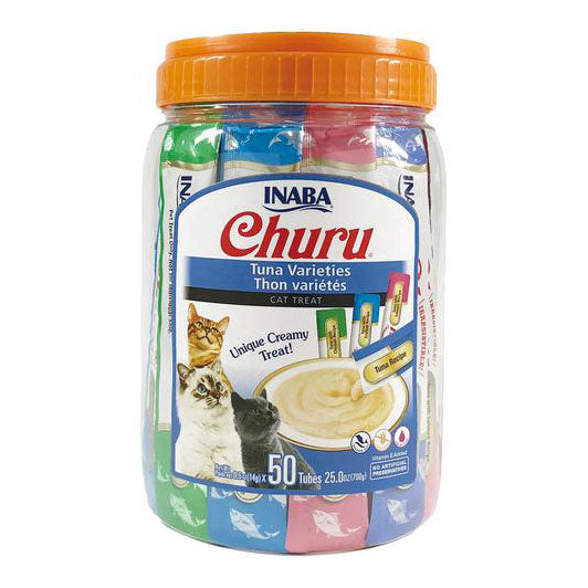 Inaba Cat Churu Tub - Tuna Varieties - The Ultimate Cat Treat (50 x 14g Tubes)