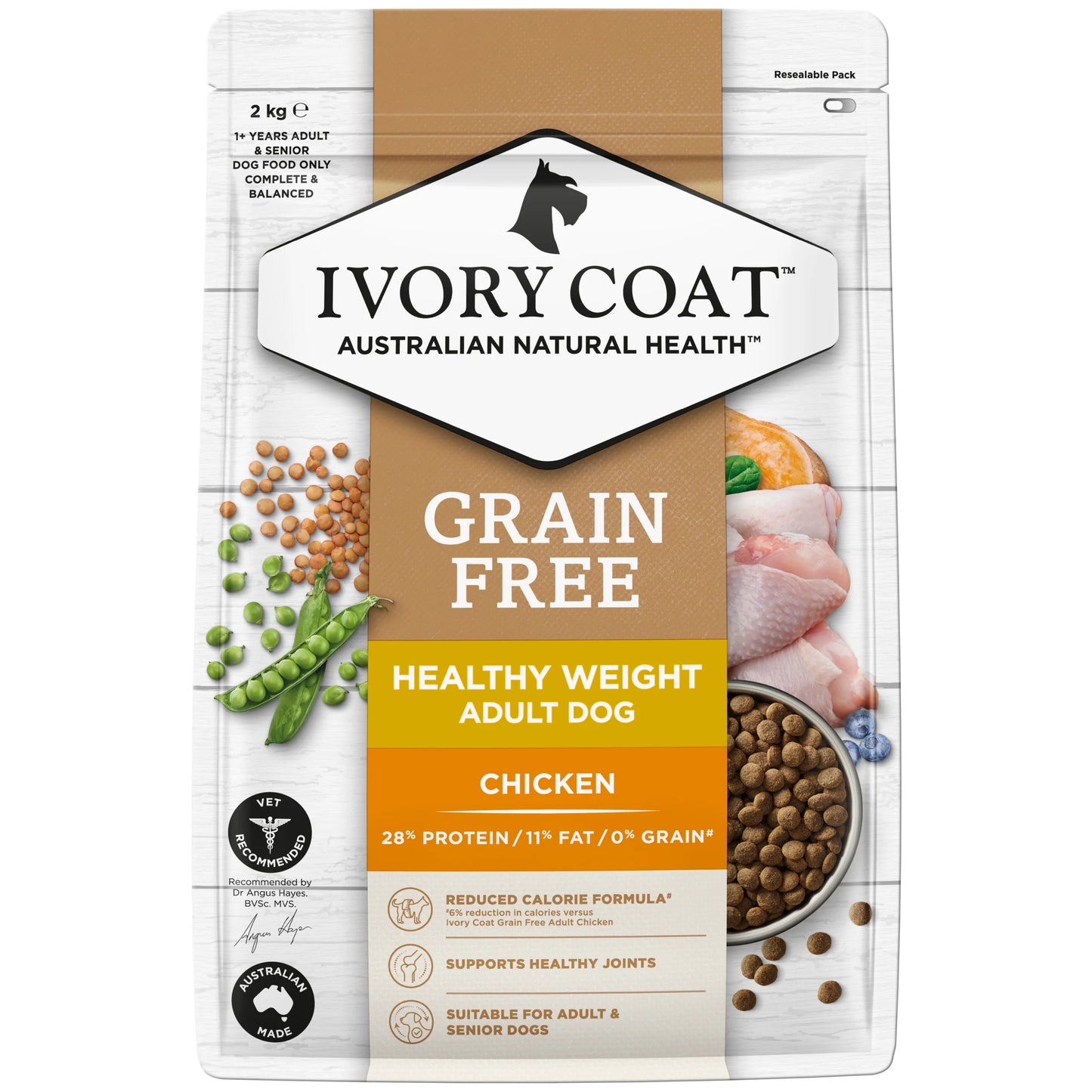 Ivory Coat Grain Free food for Mature Dogs – Chicken