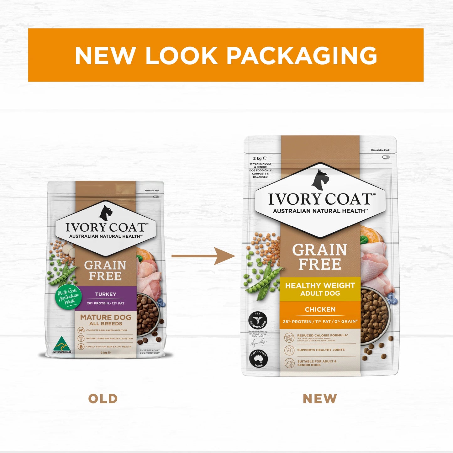 Ivory Coat Grain Free food for Mature Dogs – Chicken