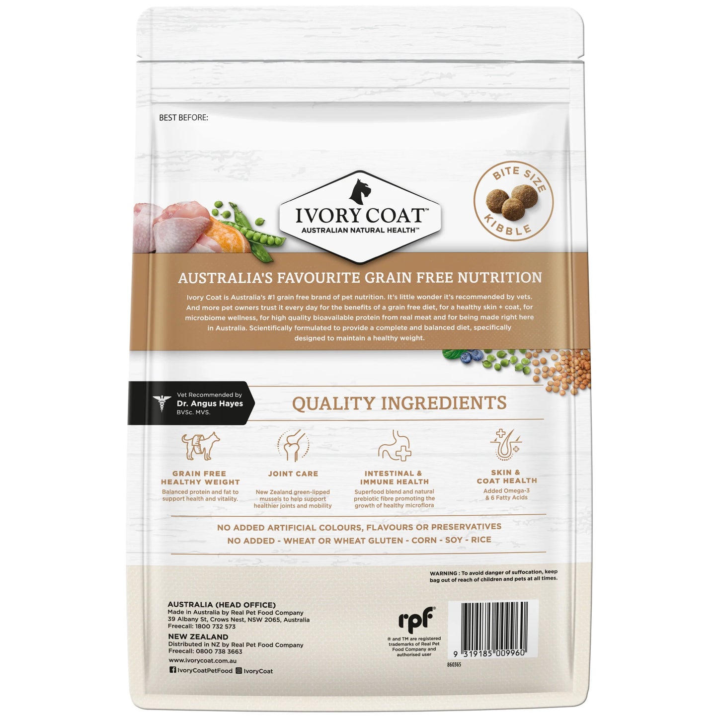 Ivory Coat Grain Free food for Mature Dogs – Chicken
