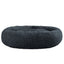 XXL Calming Plush Donut Dog Bed - Dark Grey - 110cm