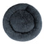 XXL Calming Plush Donut Dog Bed - Dark Grey - 110cm