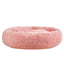 XXL Calming Plush Donut Dog Bed - Pink - 110cm