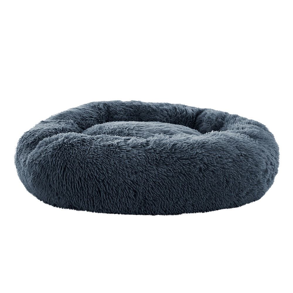 90cm Large Calming & Soft Dog Bed - Dark Grey