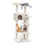 134cm Comfy Velvet and Sisal Cat Scratching Tree in Beige