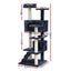 134cm Comfy Velvet and Sisal Cat Scratching Tree in Blue