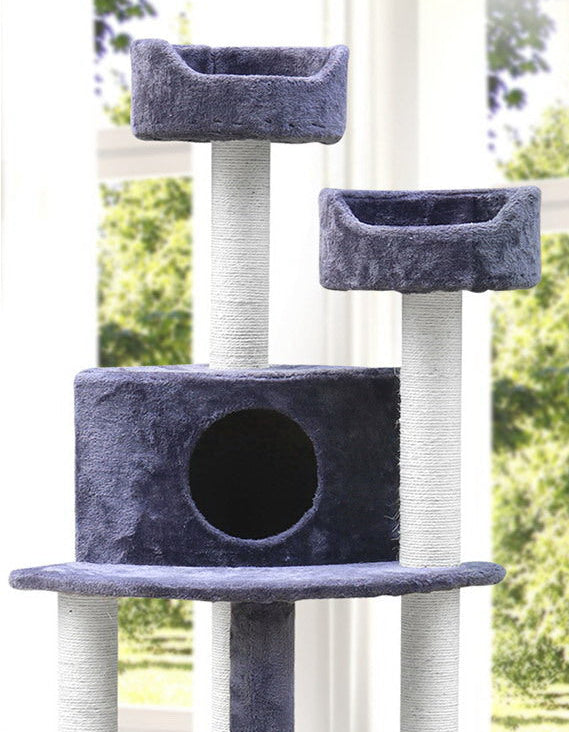 126cm Stylish and Minimalistic Cat Scratching Tree in Blue Grey