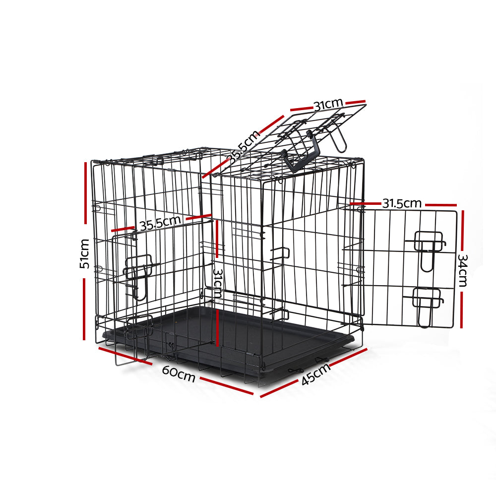 24" Steel Dog Crate with 3 Door Access