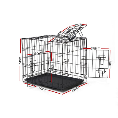 24" Steel Dog Crate with 3 Door Access
