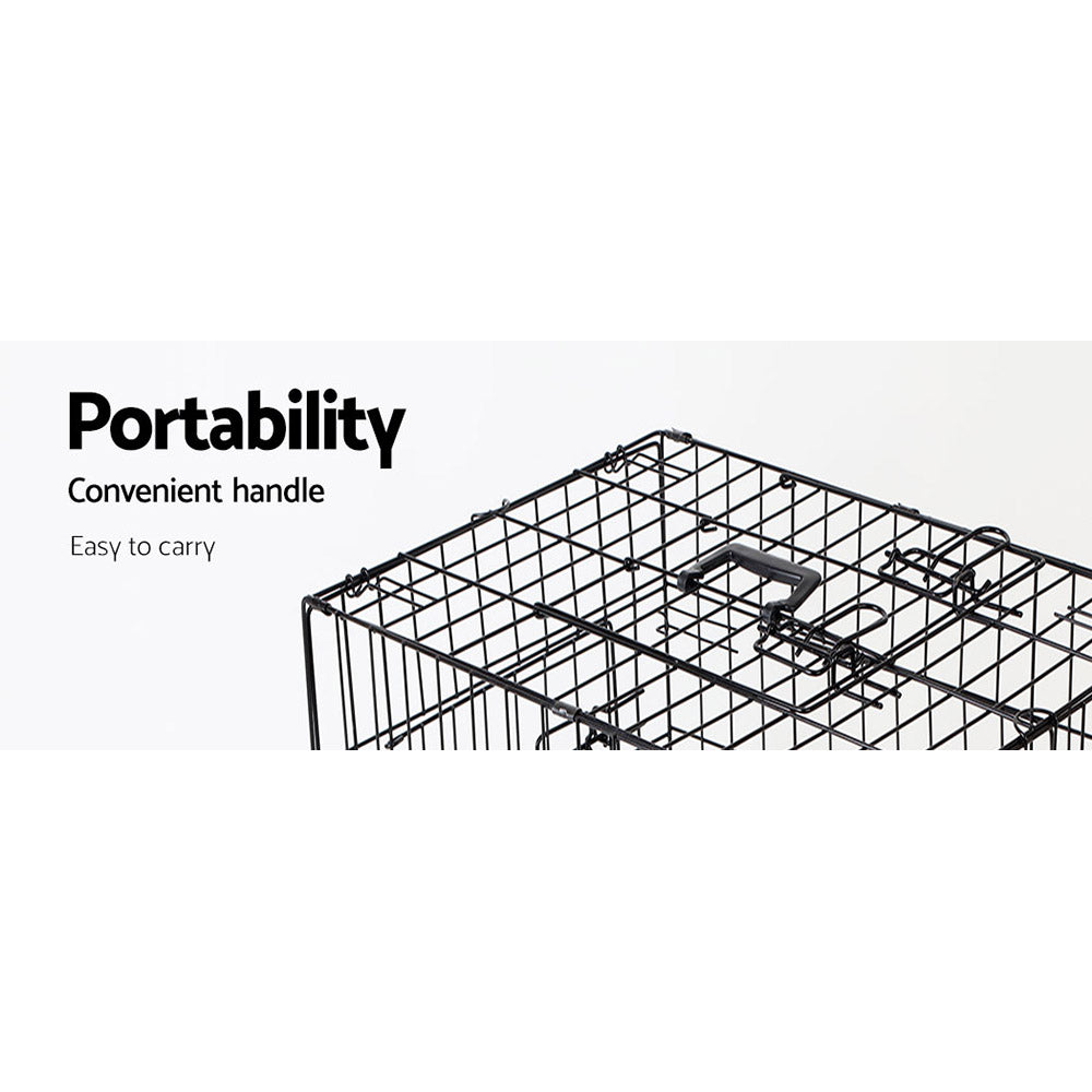 24" Steel Dog Crate with 3 Door Access