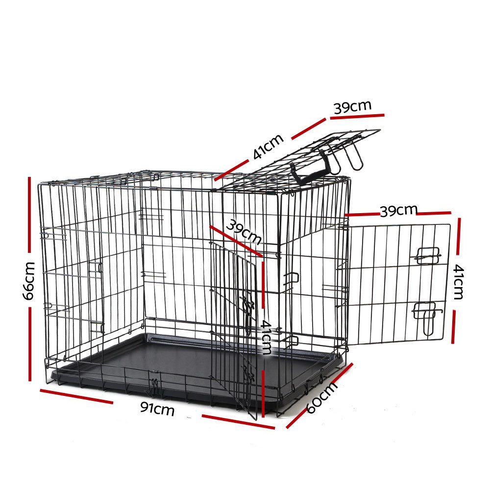 36" Steel Dog Crate with 3 Door Access