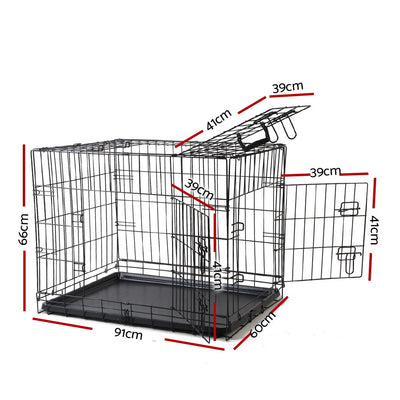 36" Steel Dog Crate with 3 Door Access