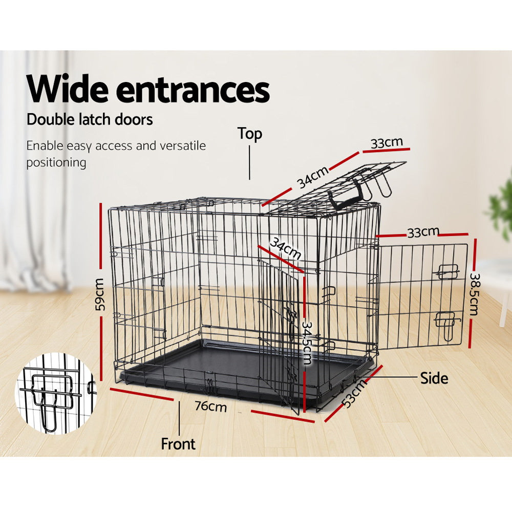 36" Steel Dog Crate with 3 Door Access