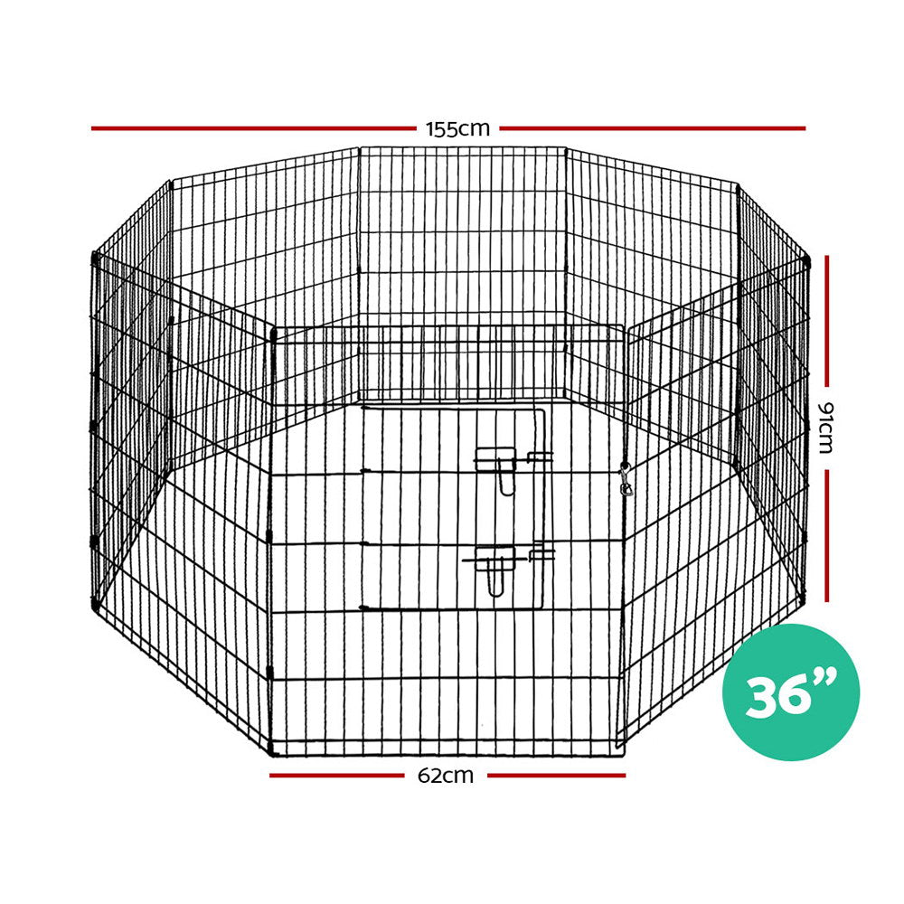 36" Steel 8 Panel Playpen with Multiple Configuration Options