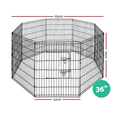 36" Steel 8 Panel Playpen with Multiple Configuration Options