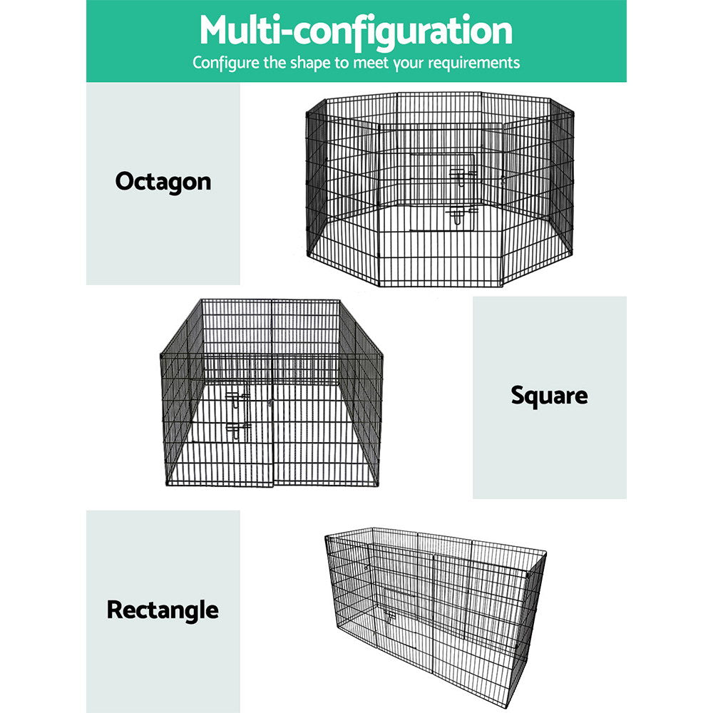 36" Steel 8 Panel Playpen with Multiple Configuration Options