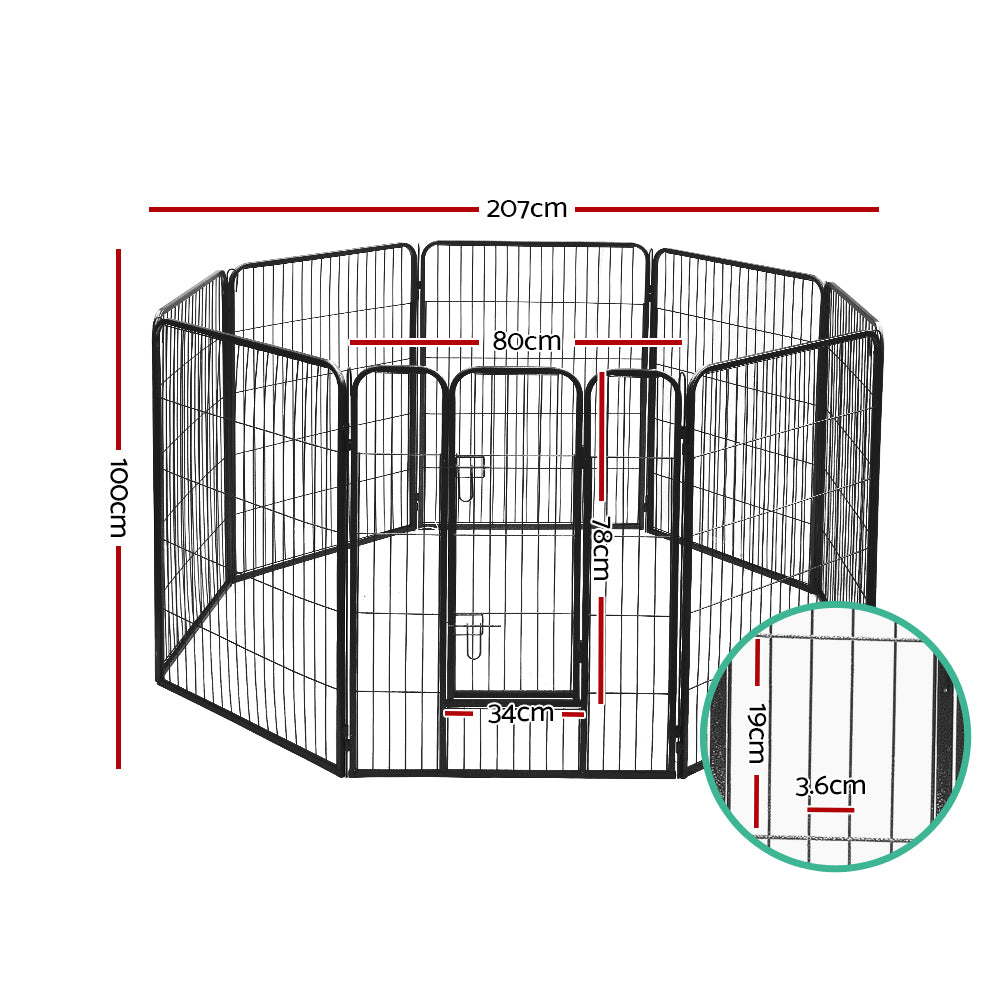 40" Steel 8 Panel Foldable Playpen - Can be Configured in Multiple Ways!
