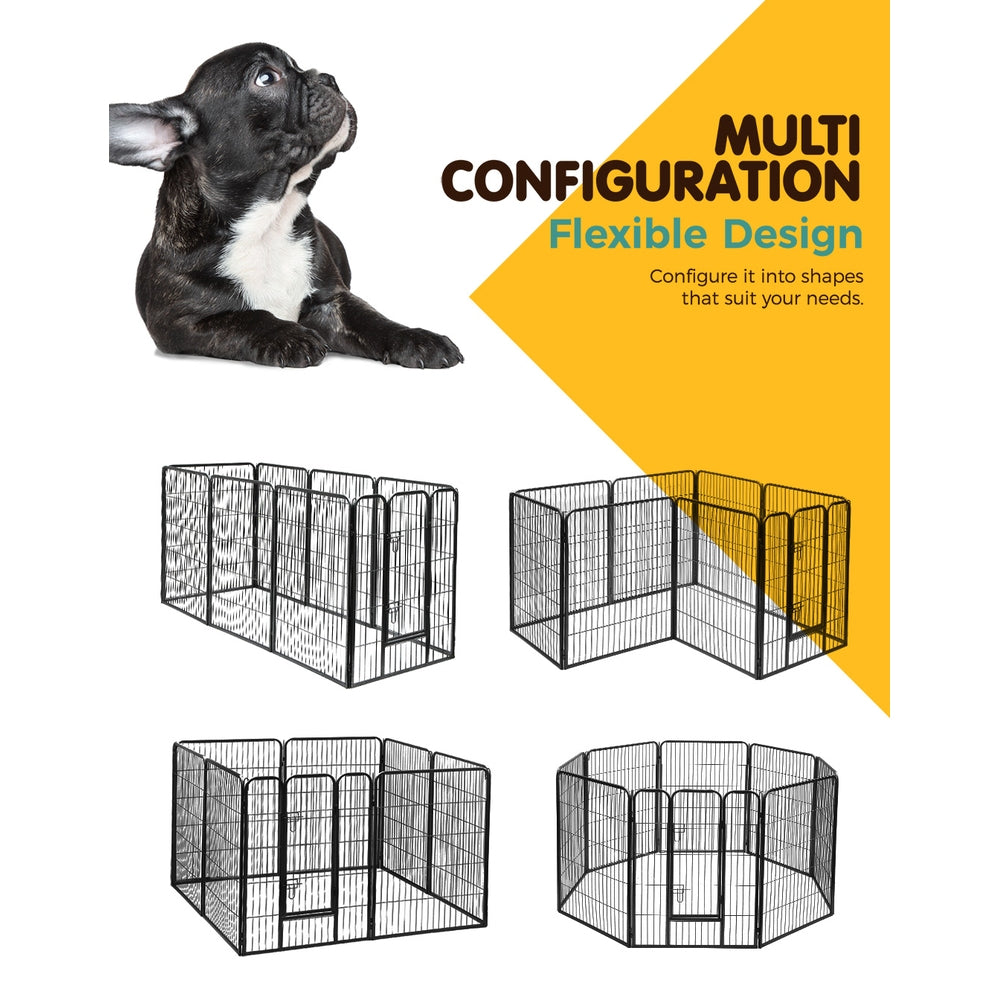 40" Steel 8 Panel Foldable Playpen - Can be Configured in Multiple Ways!