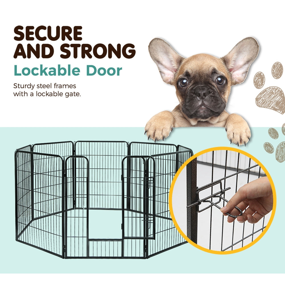 40" Steel 8 Panel Foldable Playpen - Can be Configured in Multiple Ways!