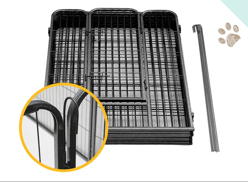 40" Steel 8 Panel Foldable Playpen - Can be Configured in Multiple Ways!