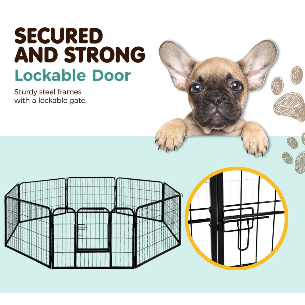 24" Steel 8 Panel Playpen with Multiple Configuration Options