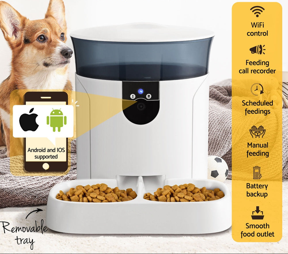 7L Automatic Pet Feeder with Wifi Camera and Dispenser Timer