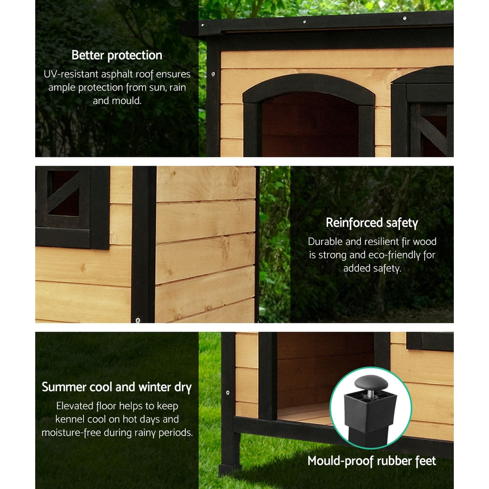 Quality Large Wooden Dog Kennel - Spacious, Ventilated and Weatherproof