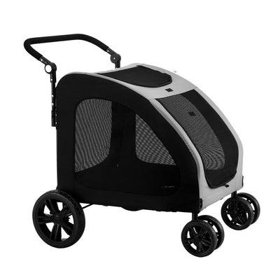 i.Pet Large Foldable Stroller/ Trolley In Black - Spacious, Comfortable and Durable