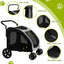 i.Pet Large Foldable Stroller/ Trolley In Black - Spacious, Comfortable and Durable