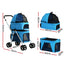i.Pet Foldable 3 in 1 Carrier, Car Seat & Pet Stroller - Blue