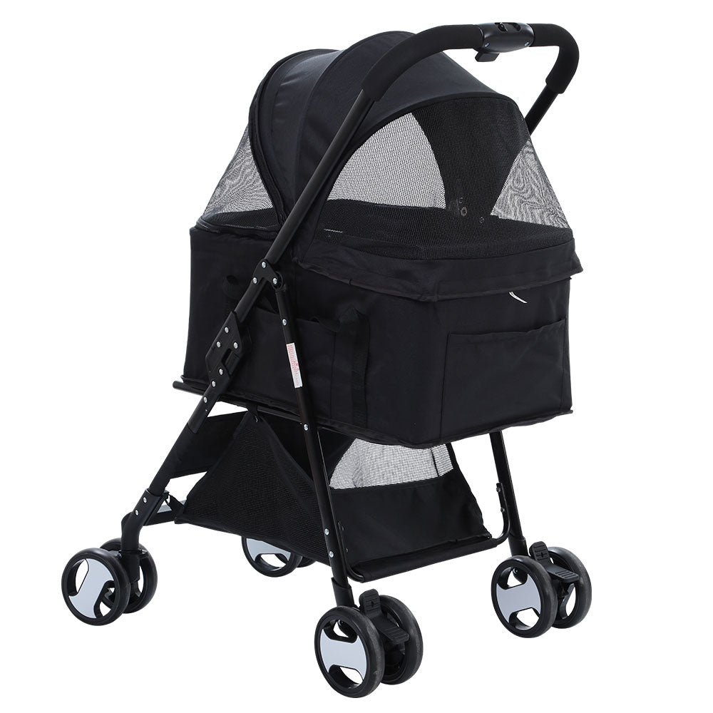 i.Pet Foldable 3 in 1 Carrier, Car Seat & Pet Stroller - Black