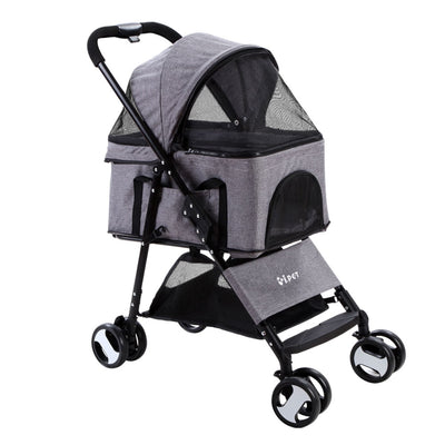 i.Pet Foldable 3 in 1 Carrier, Car Seat & Pet Stroller - Grey