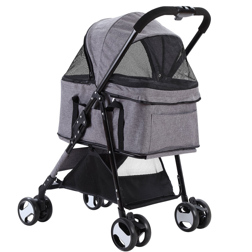 i.Pet Foldable 3 in 1 Carrier, Car Seat & Pet Stroller - Grey