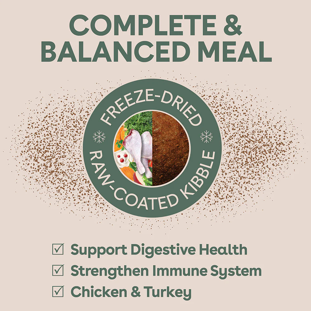 Pure Life Adult Dog Food – Freeze-Dried Raw Coated Kibble – Chicken & Turkey