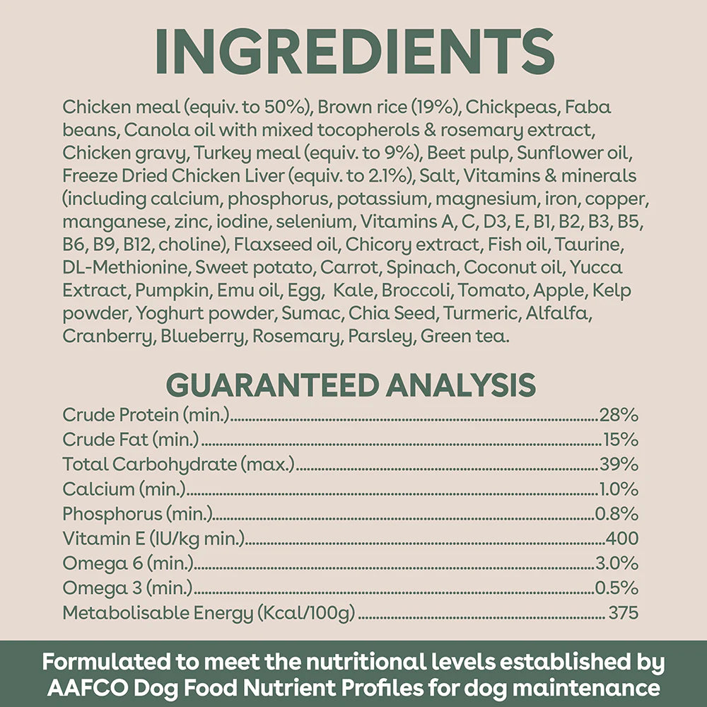 Pure Life Adult Dog Food – Freeze-Dried Raw Coated Kibble – Chicken & Turkey