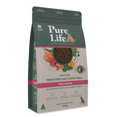 Pure Life Adult Dog Food – Freeze-Dried Raw Coated Kibble – Tuna & Salmon