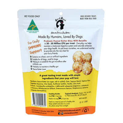Probiotic Peanut Butter Bites Natural Dog Treats 150g