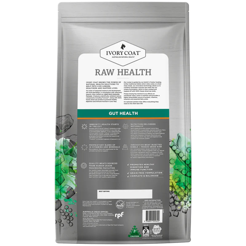 Ivory Coat Raw Health Adult Dog Food – Gut Health