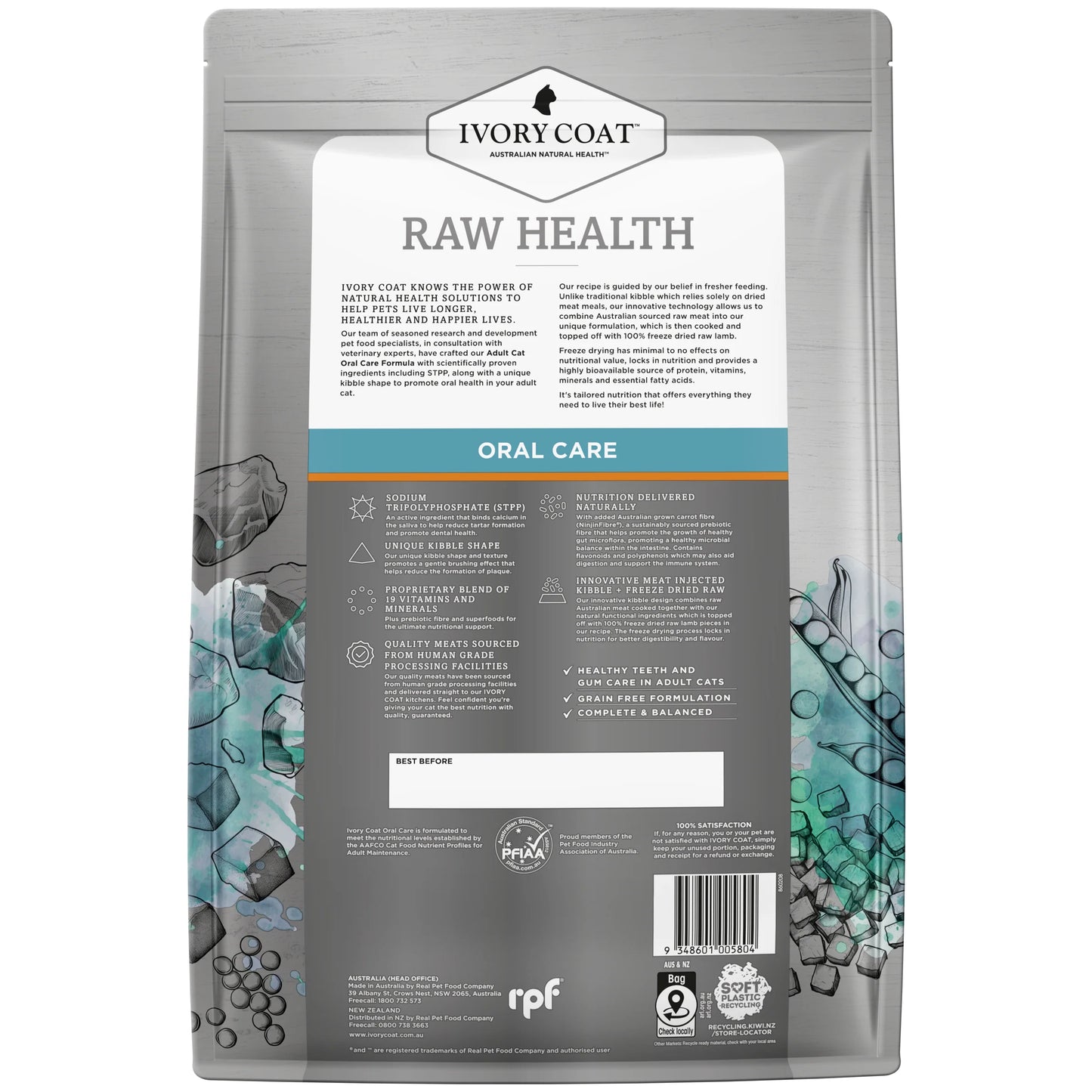Ivory Coat Raw Health Adult Cat Kibble – Oral Care