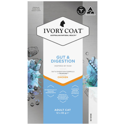 Ivory Coat Adult Cat – Wet Food Trays – Inspired By Raw – Gut & Digestion